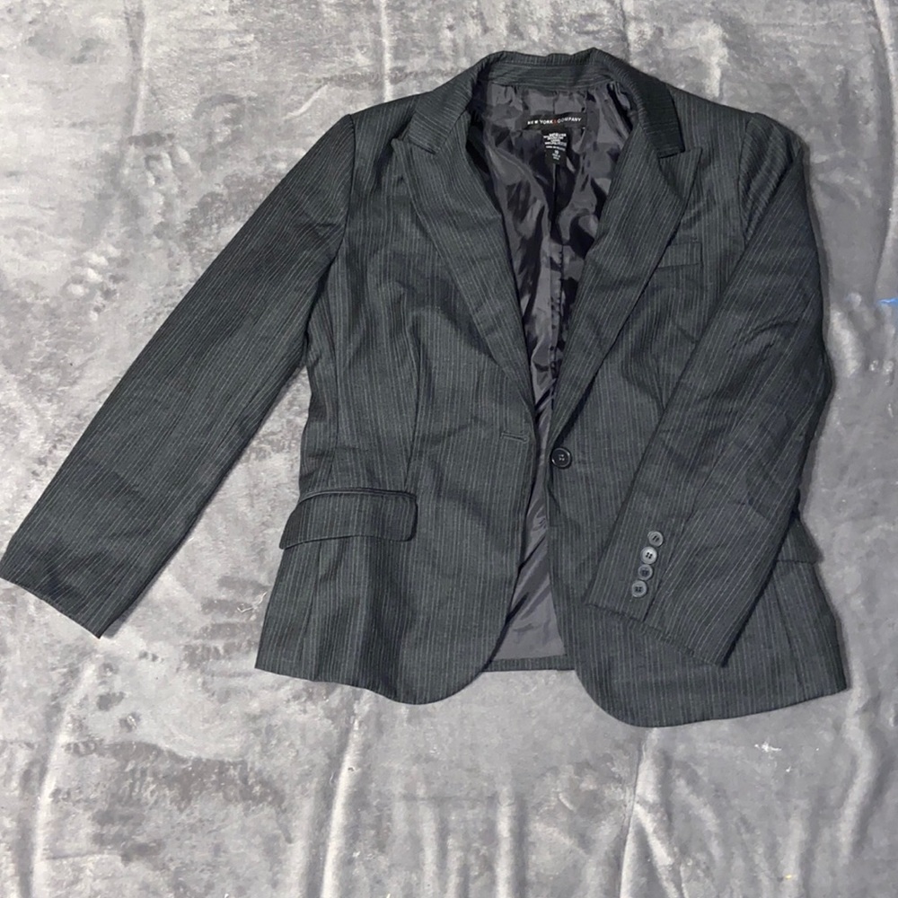 Grey Striped Blazer